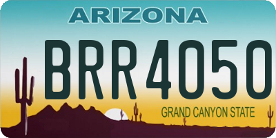 AZ license plate BRR4050