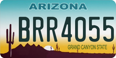AZ license plate BRR4055