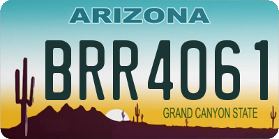 AZ license plate BRR4061