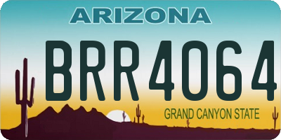 AZ license plate BRR4064