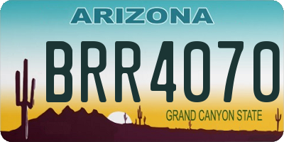 AZ license plate BRR4070