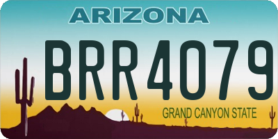 AZ license plate BRR4079