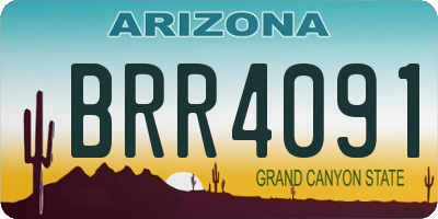 AZ license plate BRR4091