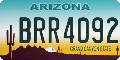 AZ license plate BRR4092