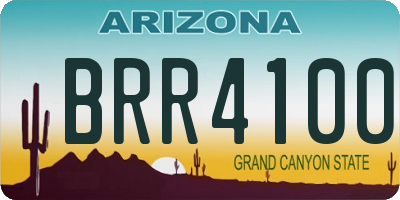AZ license plate BRR4100
