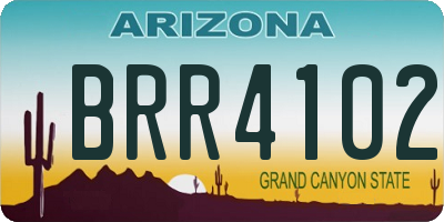 AZ license plate BRR4102