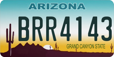 AZ license plate BRR4143