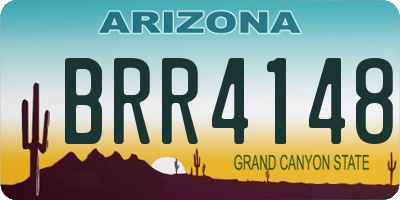 AZ license plate BRR4148