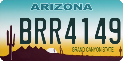 AZ license plate BRR4149