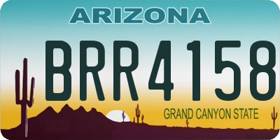 AZ license plate BRR4158