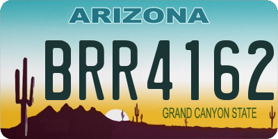 AZ license plate BRR4162