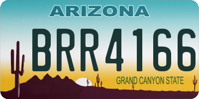 AZ license plate BRR4166