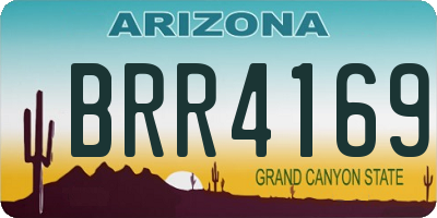 AZ license plate BRR4169