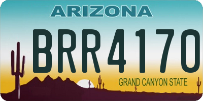 AZ license plate BRR4170