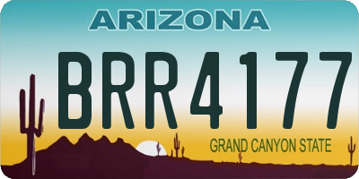 AZ license plate BRR4177