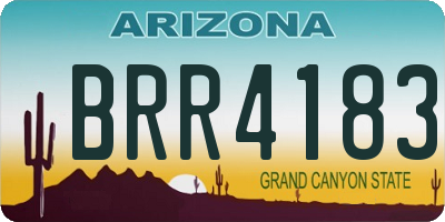 AZ license plate BRR4183