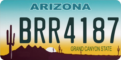 AZ license plate BRR4187
