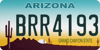 AZ license plate BRR4193