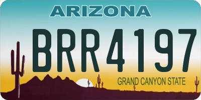 AZ license plate BRR4197