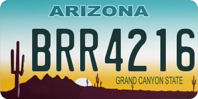 AZ license plate BRR4216