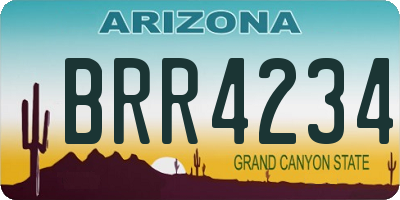 AZ license plate BRR4234
