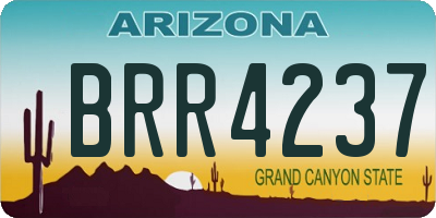 AZ license plate BRR4237