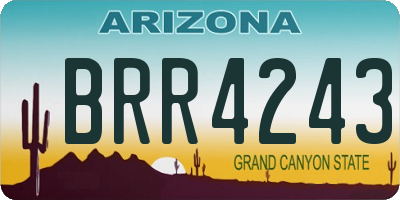 AZ license plate BRR4243
