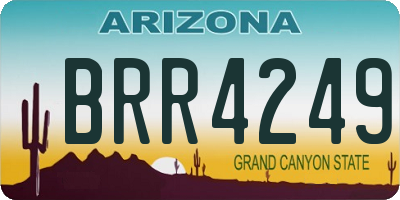 AZ license plate BRR4249
