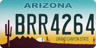 AZ license plate BRR4264