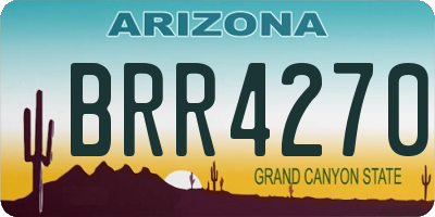 AZ license plate BRR4270