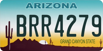 AZ license plate BRR4279