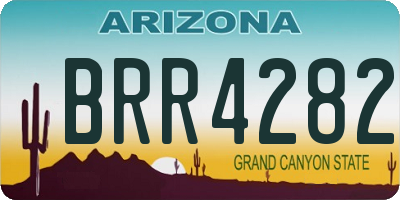 AZ license plate BRR4282