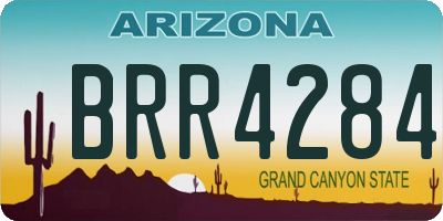 AZ license plate BRR4284