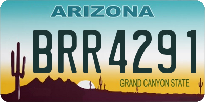AZ license plate BRR4291