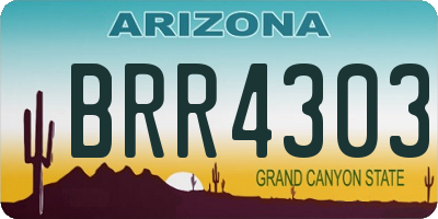 AZ license plate BRR4303