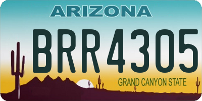 AZ license plate BRR4305