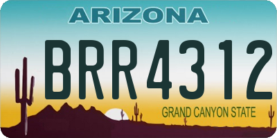 AZ license plate BRR4312