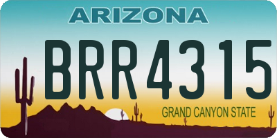 AZ license plate BRR4315