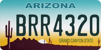 AZ license plate BRR4320