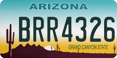AZ license plate BRR4326