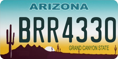 AZ license plate BRR4330