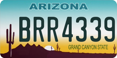 AZ license plate BRR4339