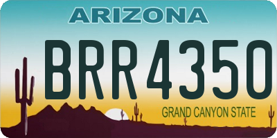AZ license plate BRR4350