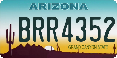 AZ license plate BRR4352
