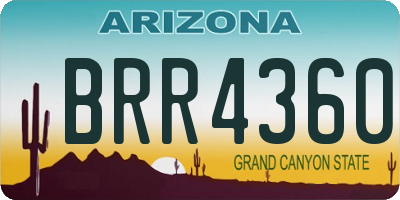 AZ license plate BRR4360