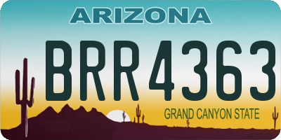 AZ license plate BRR4363