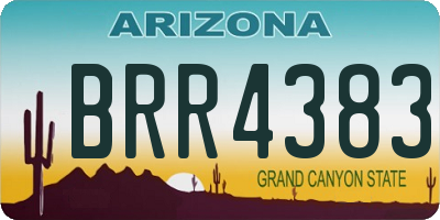 AZ license plate BRR4383