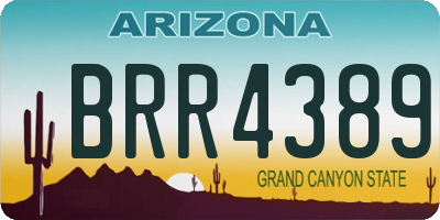 AZ license plate BRR4389