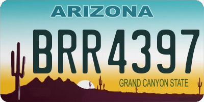 AZ license plate BRR4397