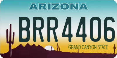 AZ license plate BRR4406